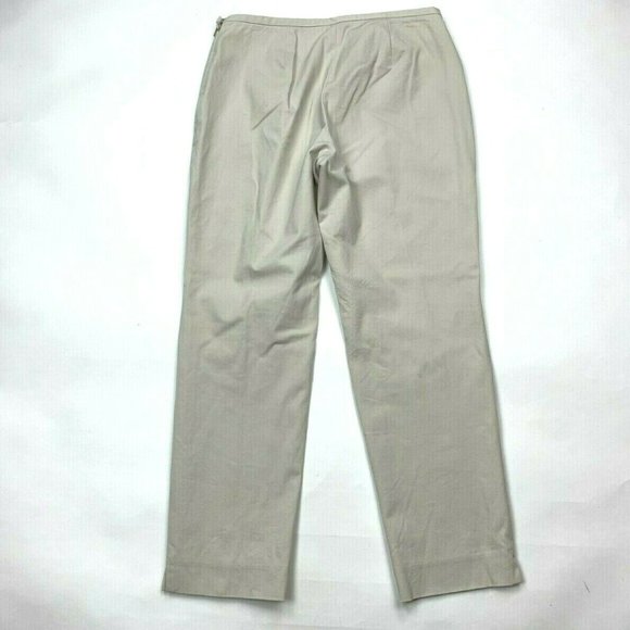 J McLaughlin Cropped Pants Solid Beige Zip Closure - Picture 1 of 8